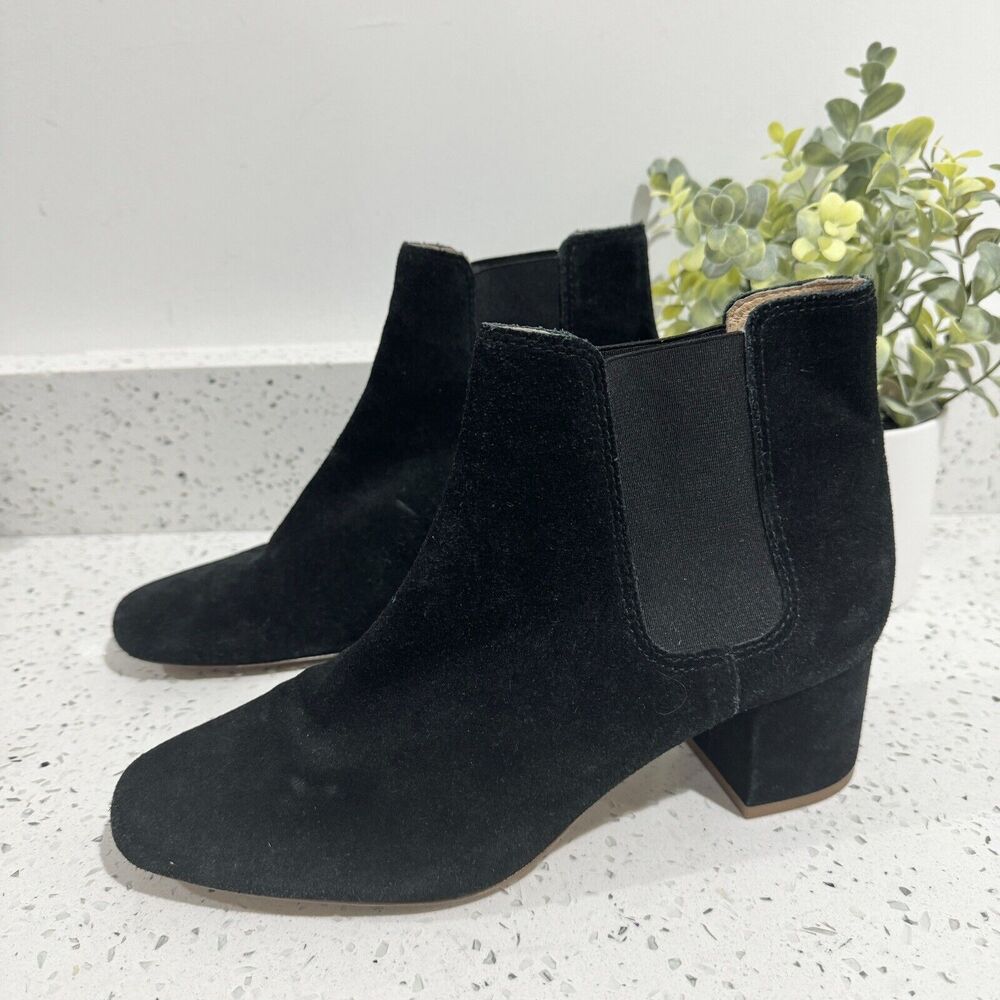 Madewell Black Suede Ankle Booties 9